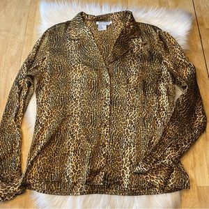 Allison Taylor Leopard Print Blouse